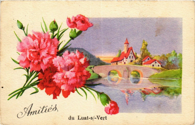 Carte postale ancienne Luat-sur-Vert - Amitiés de Luat-sur-Vert