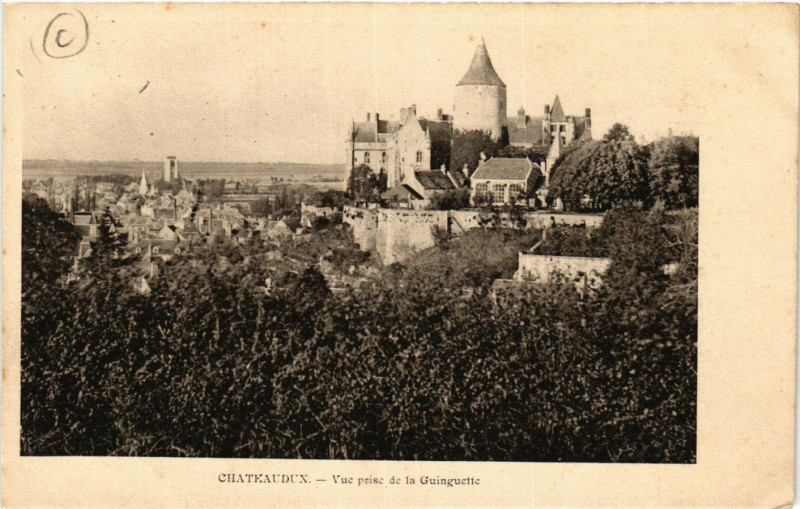 Carte postale ancienne Chateaudun - Vue prise de la Guinguette à Châteaudun