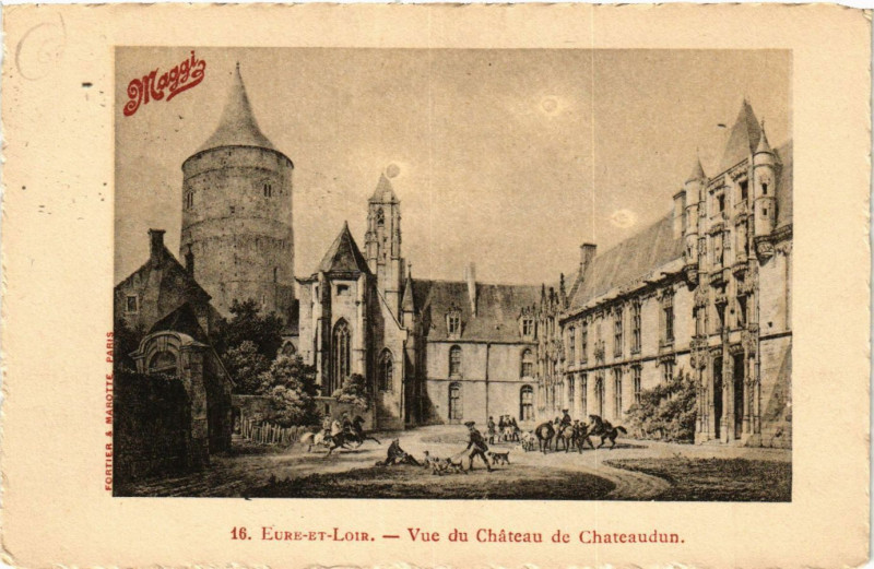 Carte postale ancienne Chateaudun - Vue du Chateau de Chateaudun à Châteaudun