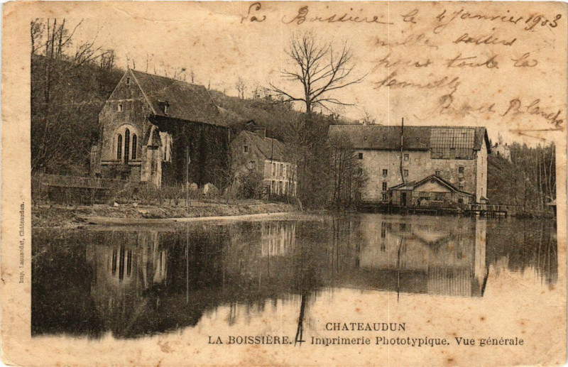 Carte postale ancienne Chateaudun - La Bossiere - Imprimerie Phototypique - Vue générale à Châteaudun