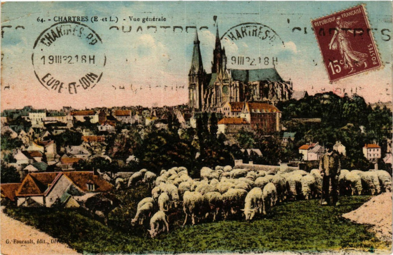 Carte postale ancienne Chartres - Vue génétale à Chartres