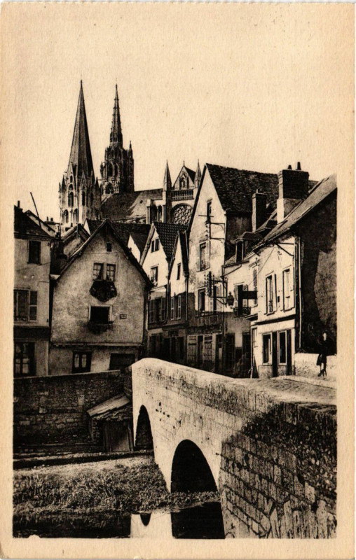 Carte postale ancienne Chartres - Le Pont Bouju à Chartres