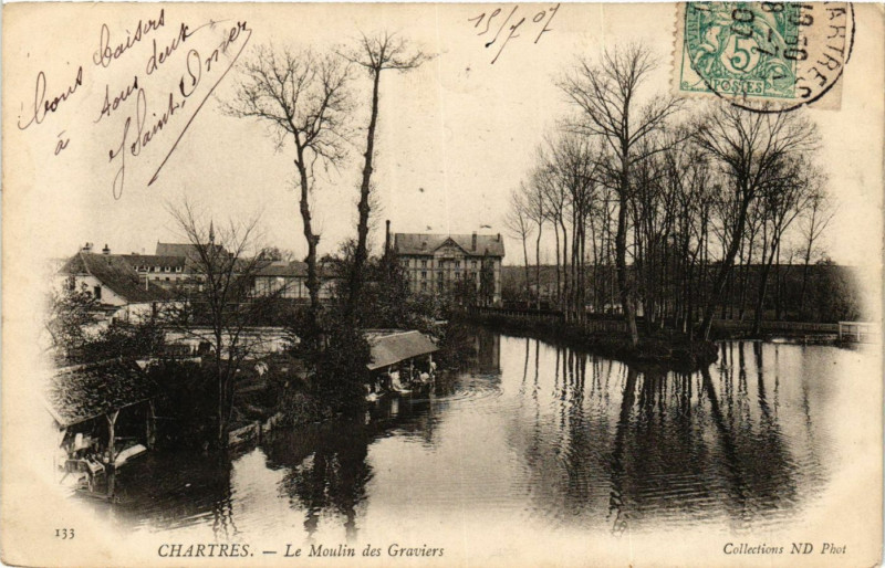 Carte postale ancienne Chartres - La Moulin des Graviers à Chartres