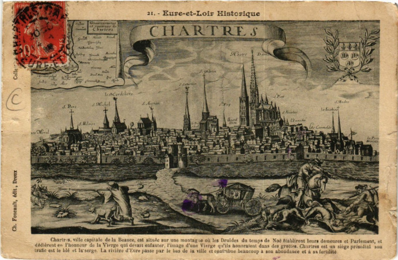 Carte postale ancienne Chartres - Eure-et-Loir Historique à Chartres
