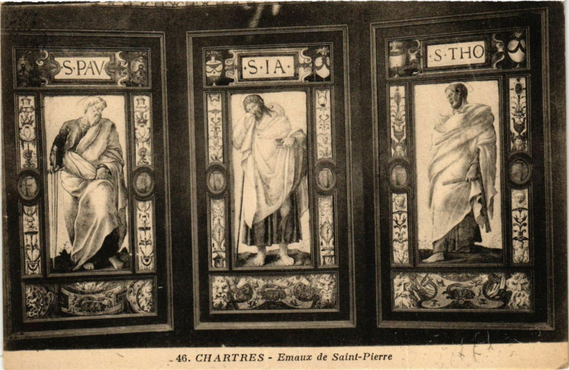 Carte postale ancienne Chartres - Emaux de St-Pierre à Chartres