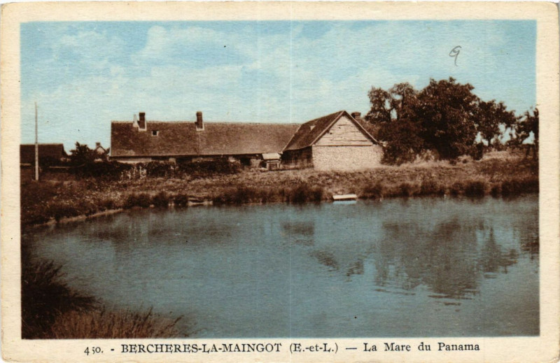 Carte postale ancienne Bercheres-La-Maingot - La Mare du Panama