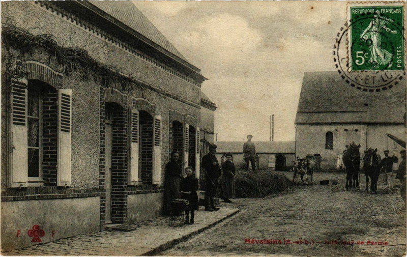 Carte postale ancienne Mevoisnis - Interieur de Ferme