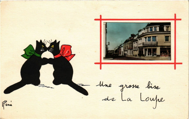 Carte postale ancienne Une grosse bise de la Louye