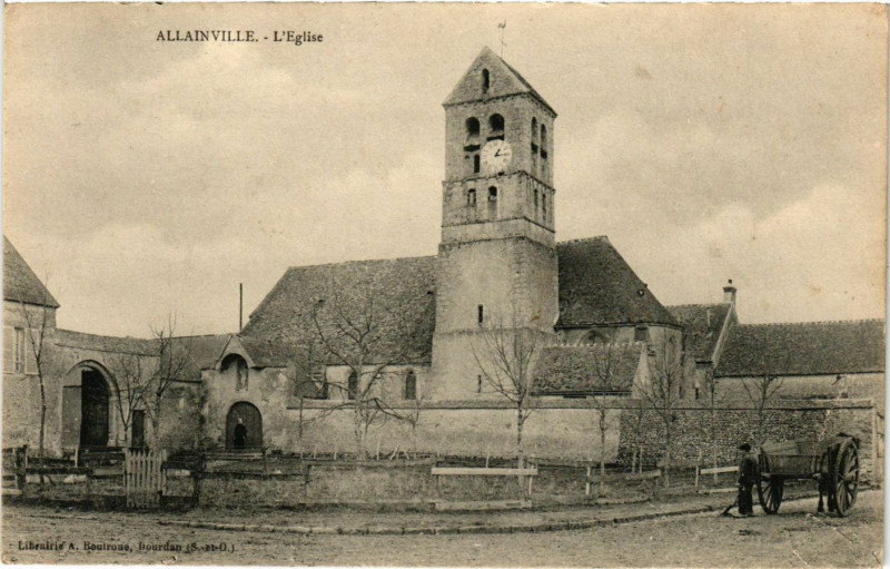 Carte postale ancienne Allainville - L'Eglise à Allainville