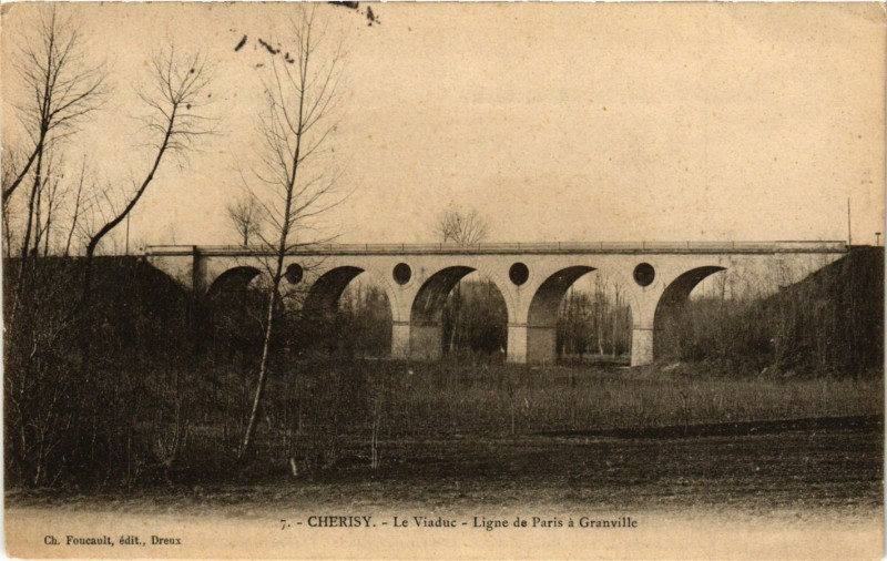 Carte postale ancienne Cherisy - Le Viaduc à Cherisy