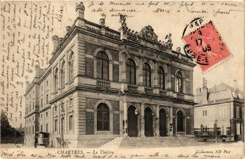 Carte postale ancienne Chartres - Le Theatre à Chartres