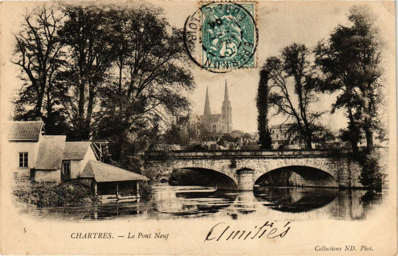 Carte postale ancienne Chartres - Le Pont Neuf à Chartres