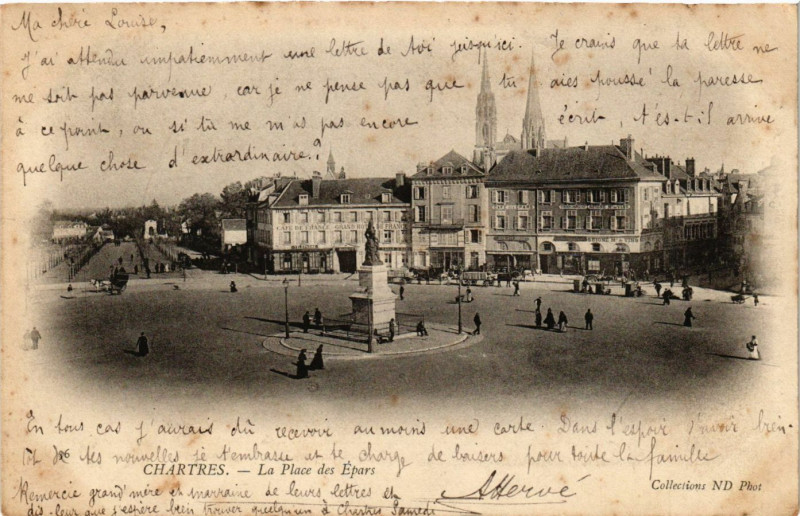 Carte postale ancienne Chartres - La Place des Epars à Chartres