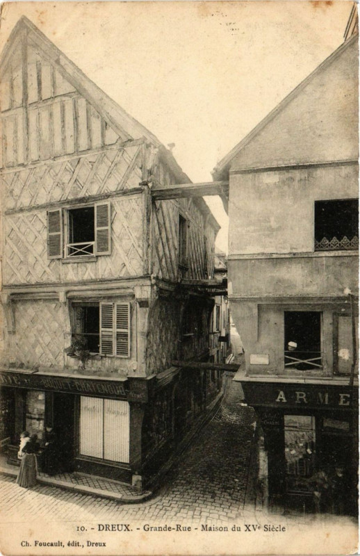 Carte postale ancienne Dreux - Grande Rue à Dreux