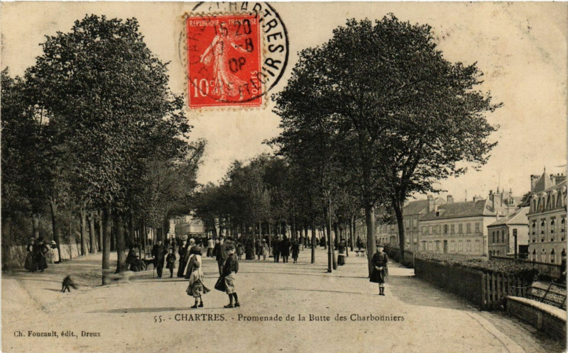 Carte postale ancienne Chartres - Promenade de la Butte à Chartres