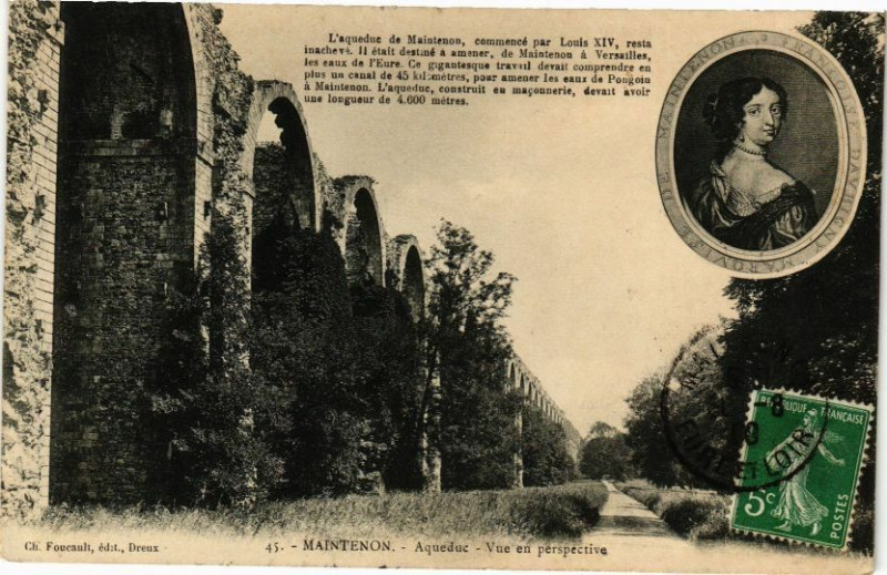 Carte postale ancienne L'aqueduc de Maintenon-commencé par Louis Xiv à Maintenon