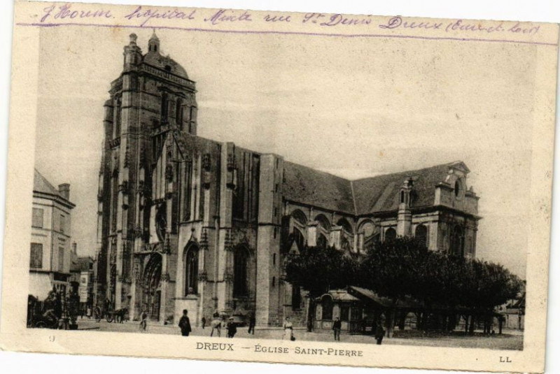 Carte postale ancienne Dreux-Eglise St-Pierre à Dreux