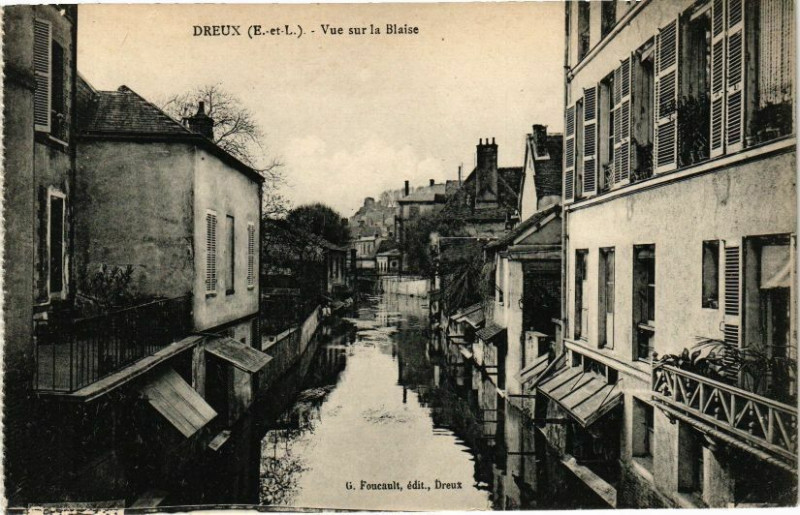 Carte postale ancienne Dreux-Vue sur la Blaise à Dreux