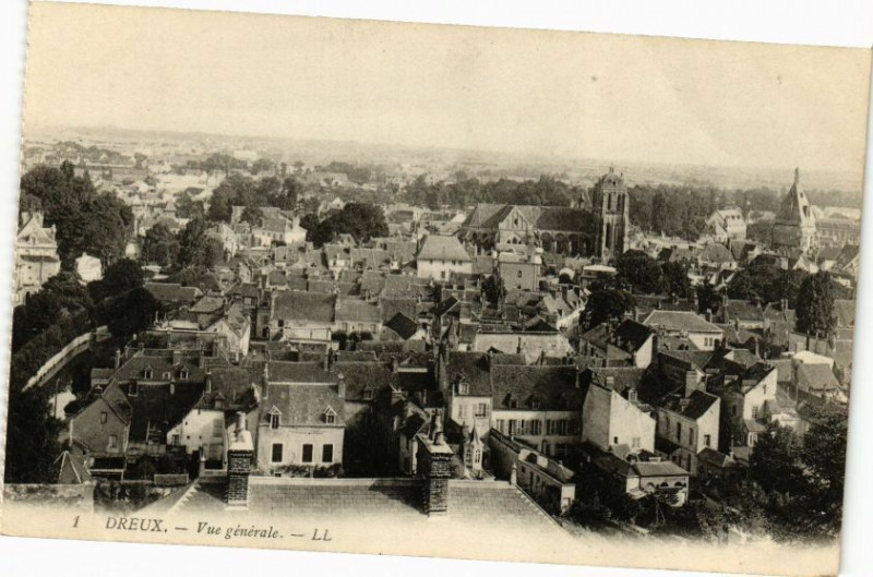Carte postale ancienne Dreux-Vue générale à Dreux