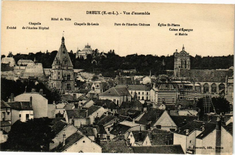 Carte postale ancienne Dreux-Vue d'ensemble à Dreux