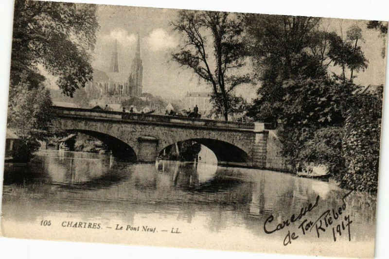Carte postale ancienne Chartres-Le Pont Neuf à Chartres