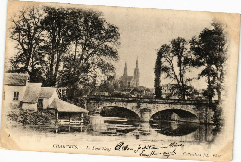 Carte postale ancienne Chartres-Le Pont Neuf à Chartres
