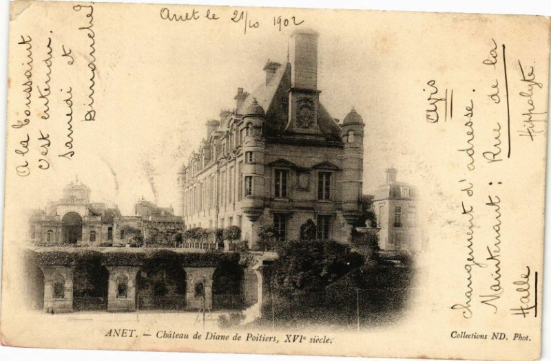 Carte postale ancienne Anet - Chateau de Diane de Poitiers à Anet