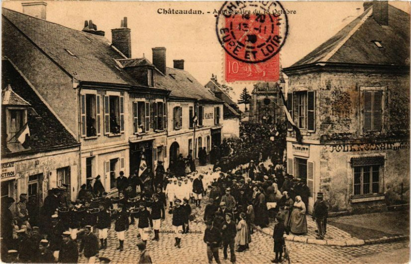 Carte postale ancienne Chateaudun-Anniversaire du 18 Octobre à Châteaudun