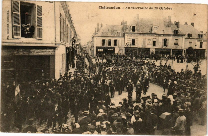 Carte postale ancienne Chateaudun-Anniversaire du 18 Octobre à Châteaudun