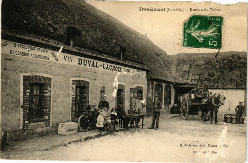 Carte postale ancienne Tremémont-Bureau de Tabac