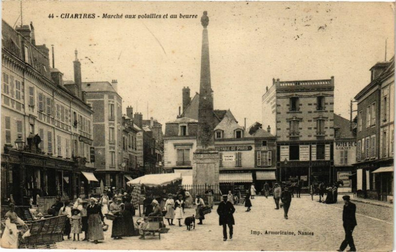 Carte postale ancienne Chartres-Marché aux volailles et au beurre à Chartres