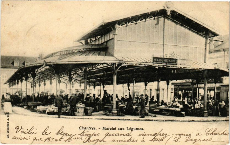 Carte postale ancienne Chartres-Marché aux Légumes à Chartres