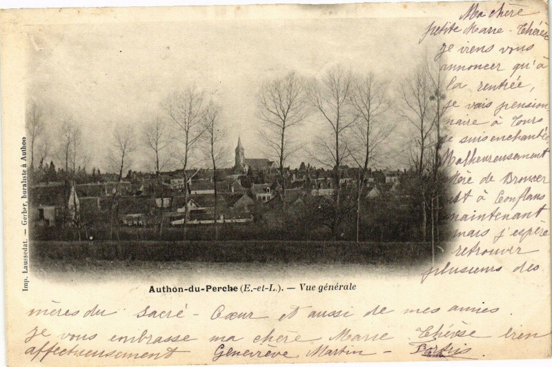 Carte postale ancienne Authon-du-Perche - Vue générale à Authon-du-Perche