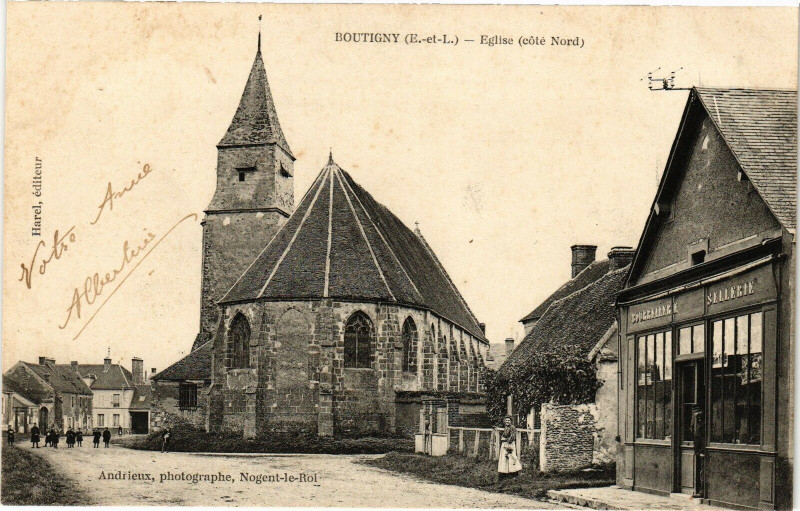 Carte postale ancienne Boutigny - Eglise (coté Nord)