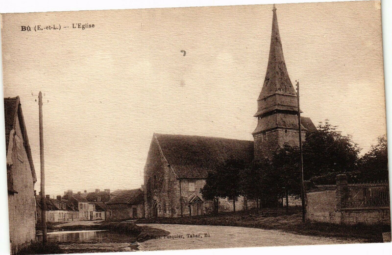 Carte postale ancienne Bu - L'Eglise à Bû