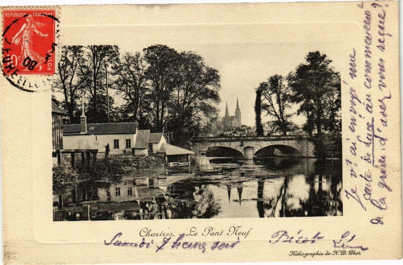 Carte postale ancienne Chartres - Le Pont Neuf à Chartres