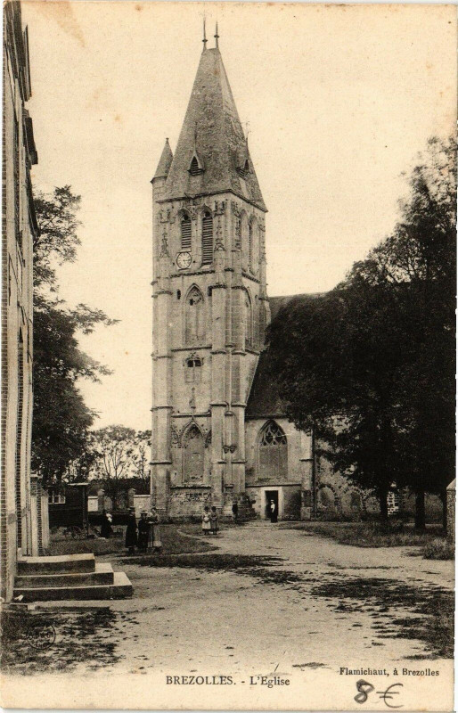 Carte postale ancienne Brezolles - L'Eglise à Brezolles
