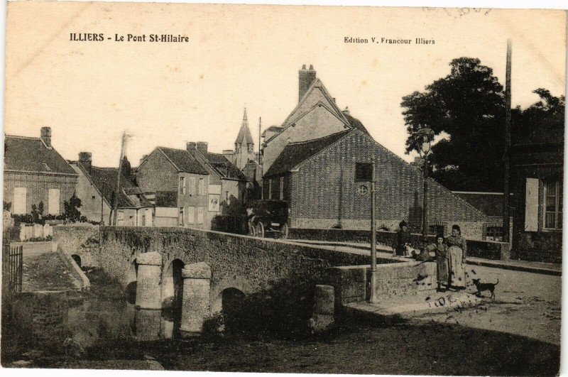 Carte postale ancienne Illiers - Le Pont Saint-Hilaire