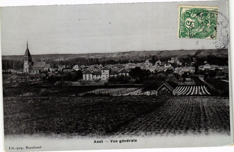 Carte postale ancienne Anet - Vue générale à Anet