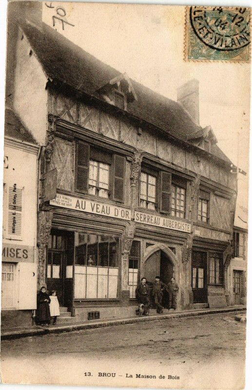 Carte postale ancienne Brou - La Maison de Bois à Brou