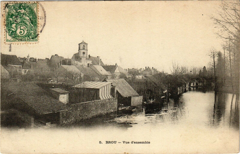 Carte postale ancienne Brou - Vue d'ensemble à Brou