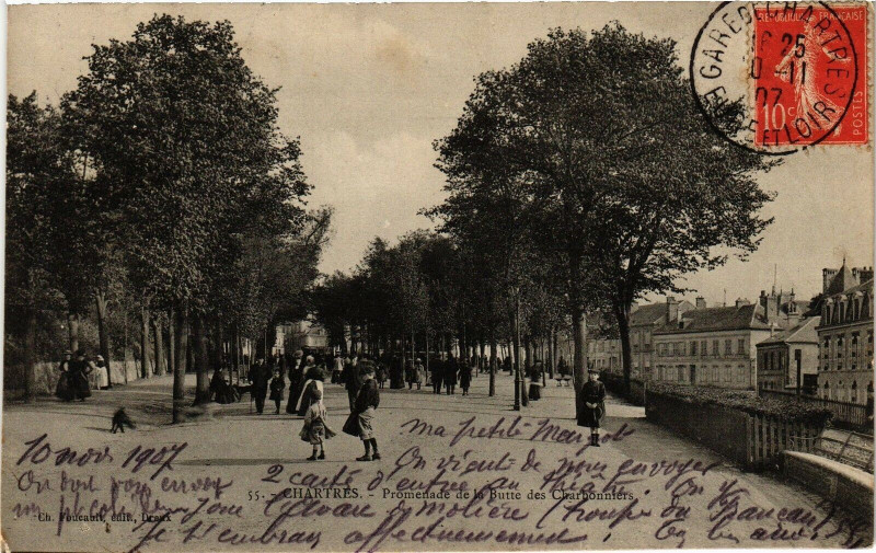 Carte postale ancienne Chartres - Promenade de la Butte des Clearbonnes à Chartres
