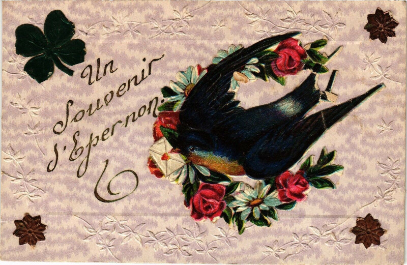 Carte postale ancienne Un Souvenir d'Epernon