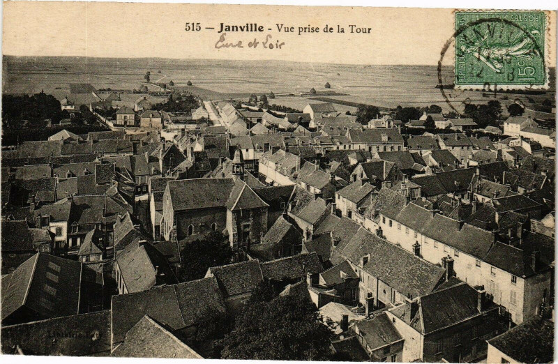 Carte postale ancienne Janville-Vue prise de la Tour