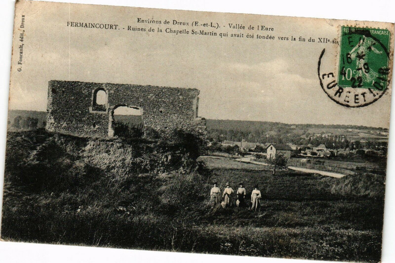 Carte postale ancienne Env. de Dreux-Vallée de l'Eure-Fermaincourt à Dreux