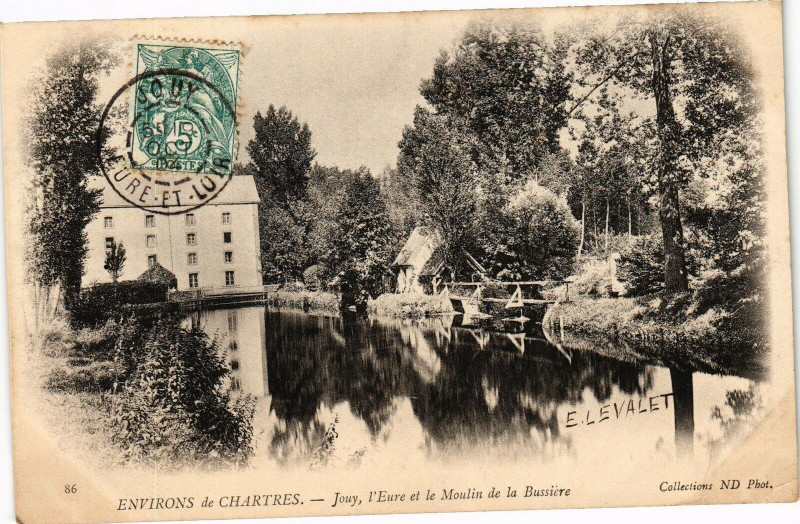 Carte postale ancienne Env. de Chartres-Jouy-l'Eure et le Moulin de la Bussiere à Jouy