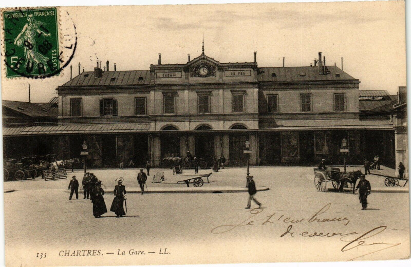 Carte postale ancienne Chartres-La Gare à Chartres