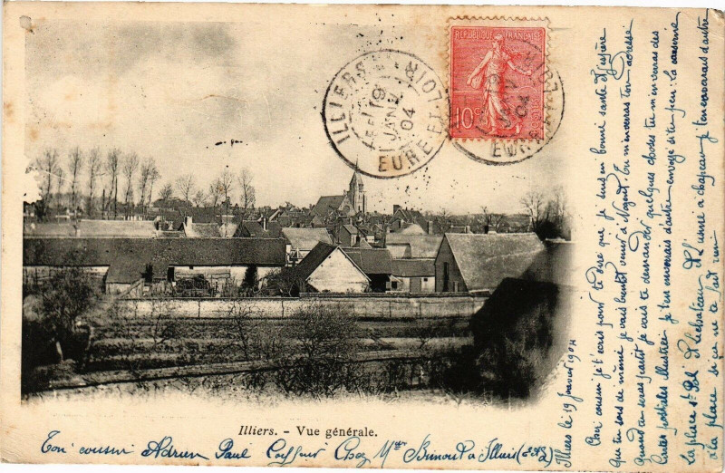 Carte postale ancienne Illiers-Vue générale