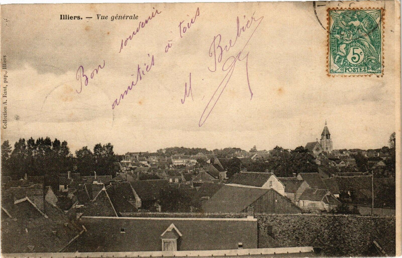 Carte postale ancienne Illiers-Vue générale