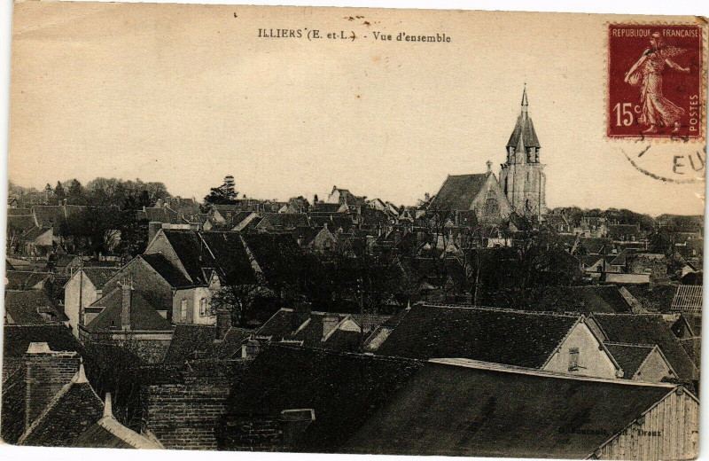 Carte postale ancienne Illiers-Vue d'ensemble